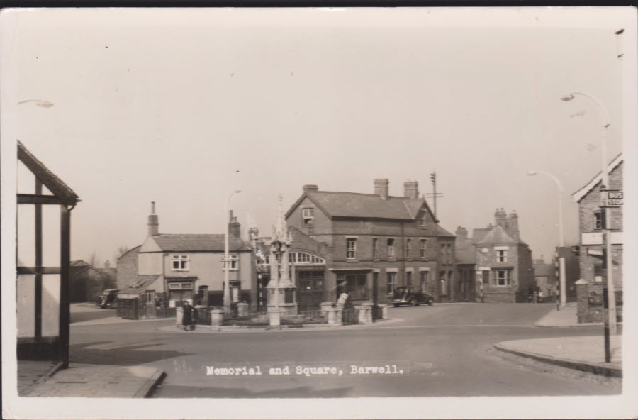 Postcard - War Memorial & Square, Barwell,Leicestershire - Real Photo