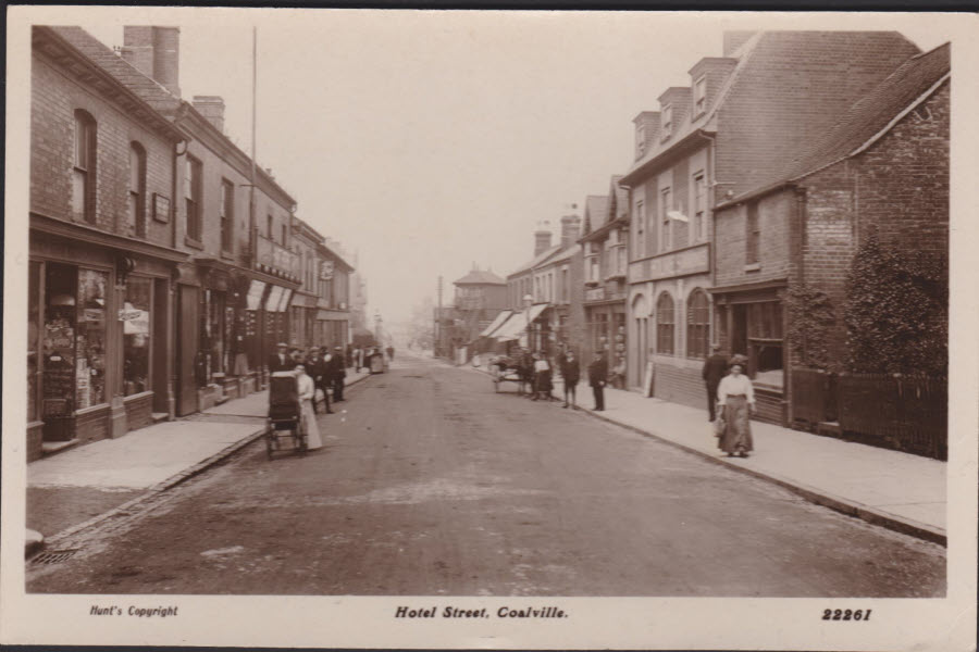 Postcard - Hotel Street, Coalville, Leicestershire - Real Photo 1922