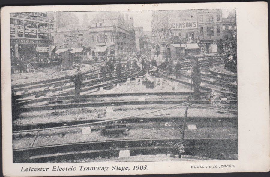Postcard - Electric Tramway Siege, Leicester - 1903