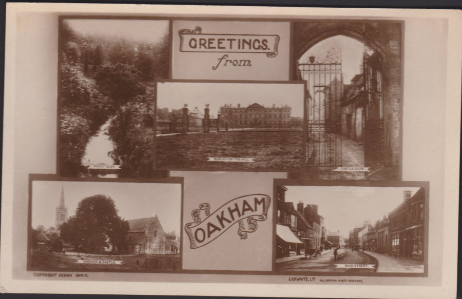 Postcard - Multi View Oakham Leicestershire - Real Photo 1923