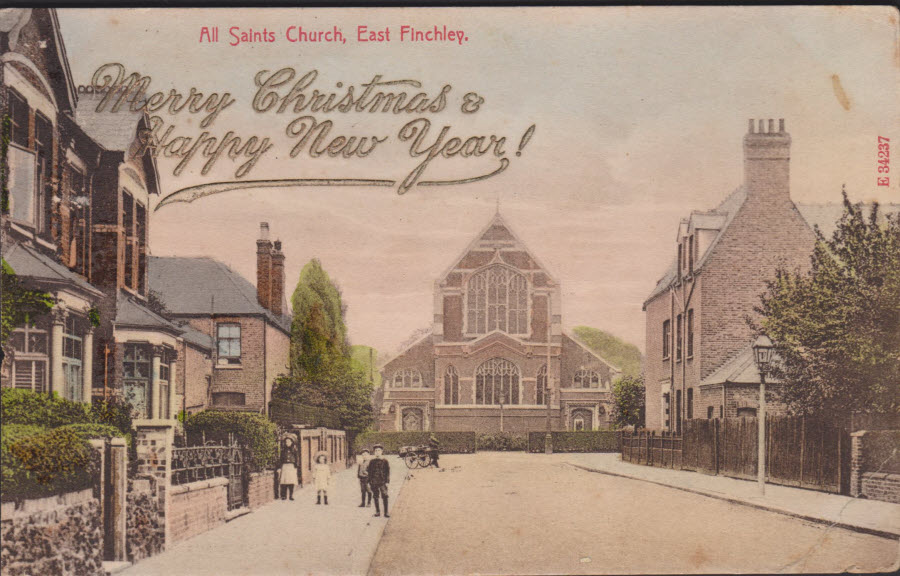 Postcard - All Saints Church, East Finchley - 1906 - Click Image to Close