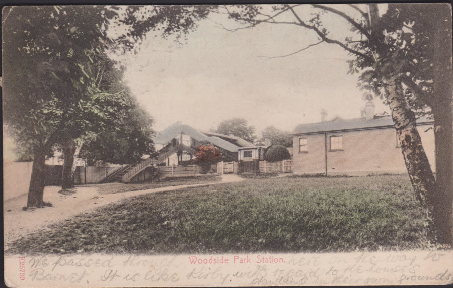 Postcard - Woodside Park, Station, Finchley - 1905