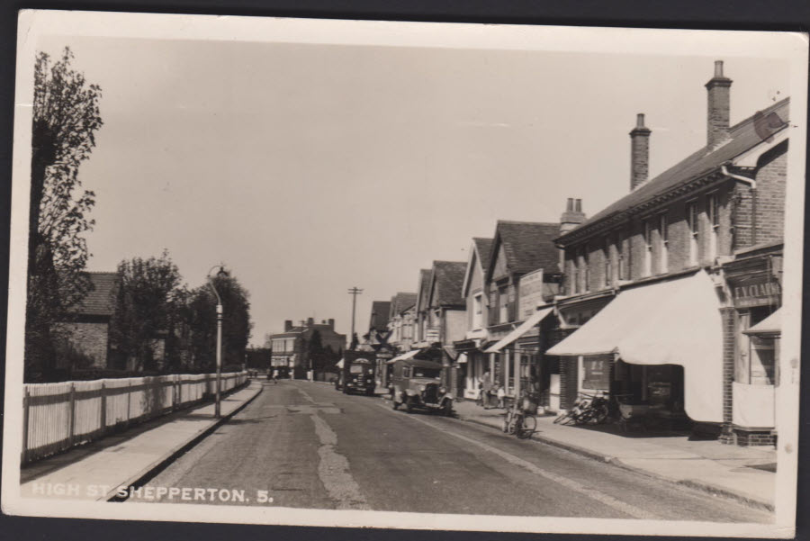 Postcard - High Street, Shepperton - Real Photo