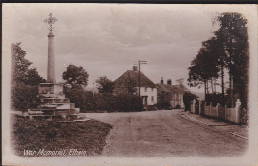 Postcard - War Memorial, Elham, Kent - Real Photo 1920 - Click Image to Close