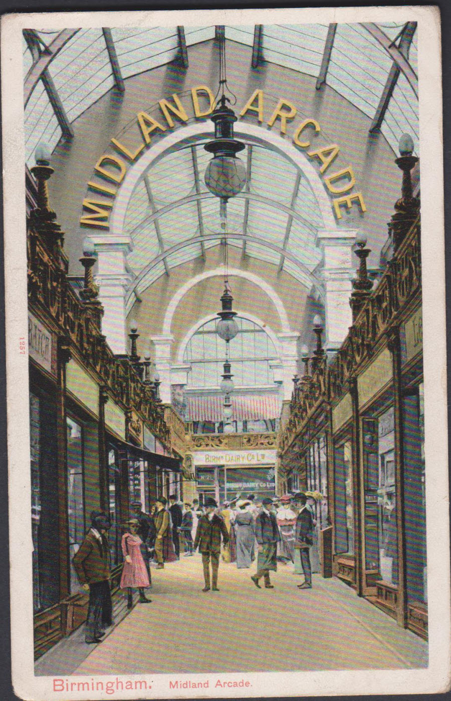Postcard Birmingham Midland Arcade Birmingham 1904