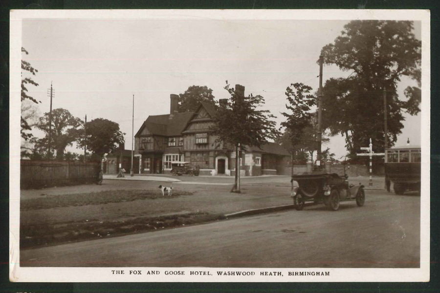 Postcard - Fox & Goose Hotel Washwood Heath Birmingham - Real Photo - Click Image to Close