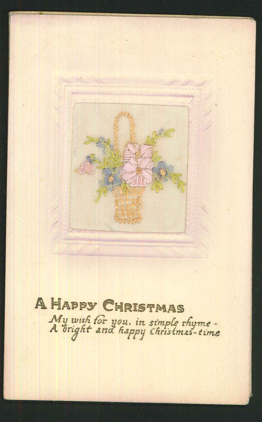 Postcard Silk Greetings - Happy Christmas