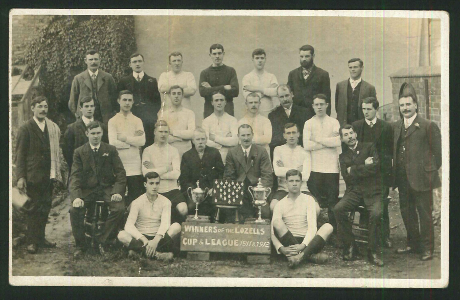 Postcard Birmingham R P Winners of the Lozells Cup & League 1911 & 1912