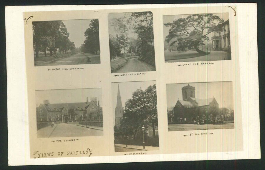 Postcard Birmingham Real Photo Multi View Views of Saltley 1910