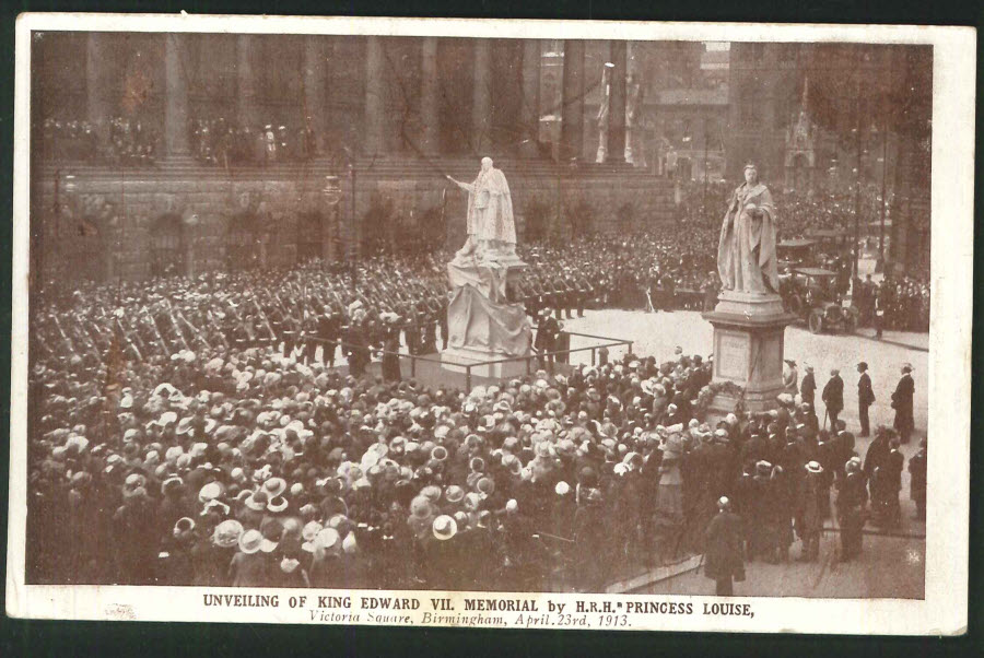 Postcard Birmingham - Victoria Square Unveiling of King Edward V11 Memorial - Click Image to Close