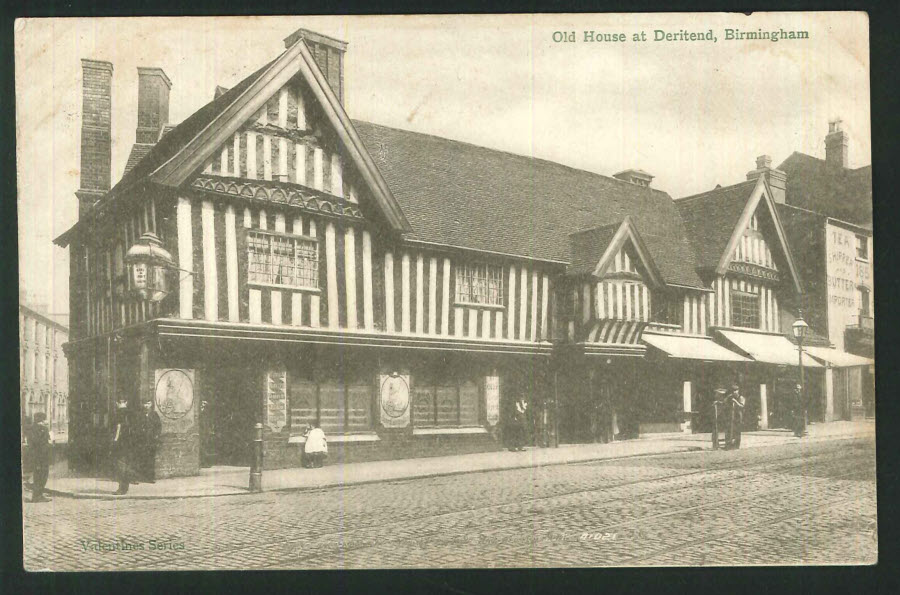 Postcard Birmingham - Old House, Deritend 1904