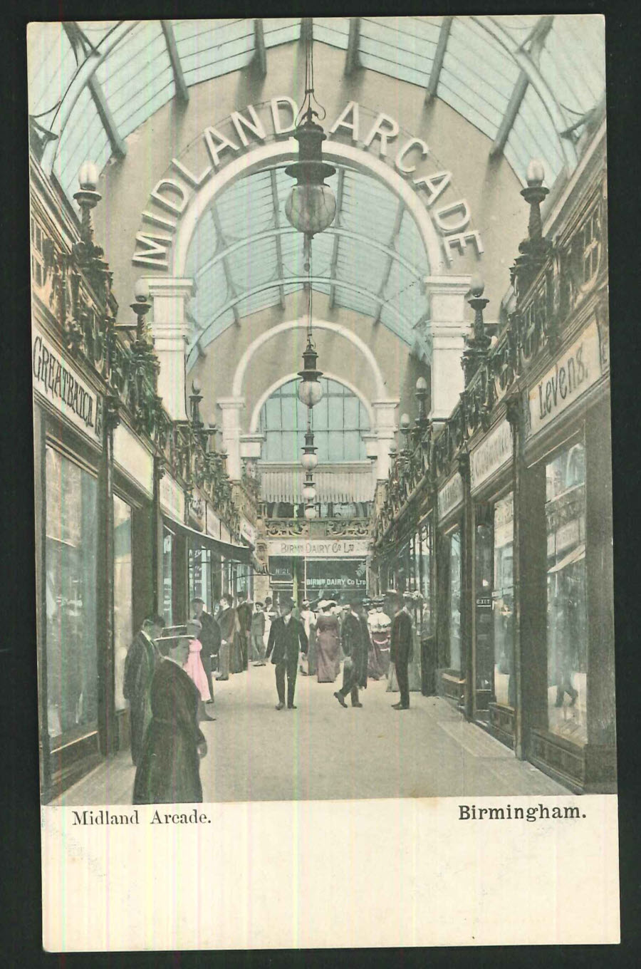 Postcard Birmingham - Midland Arcade c1910