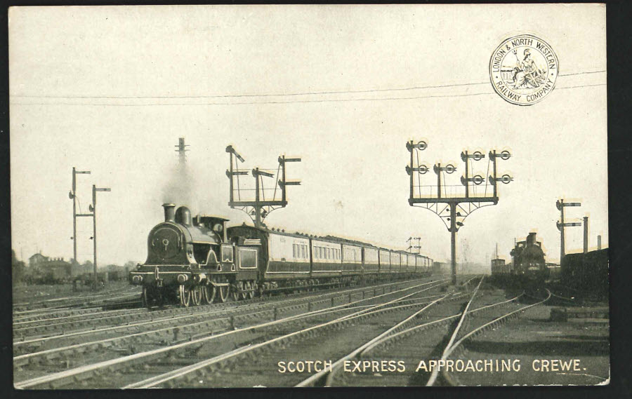 Postcard Scotch Exprees Approaching Crewe