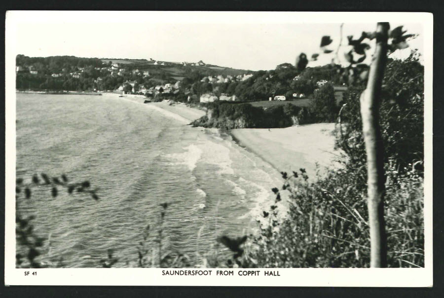 Postcard Pembroke Saundersfoot from Coppit Hall Real Photo