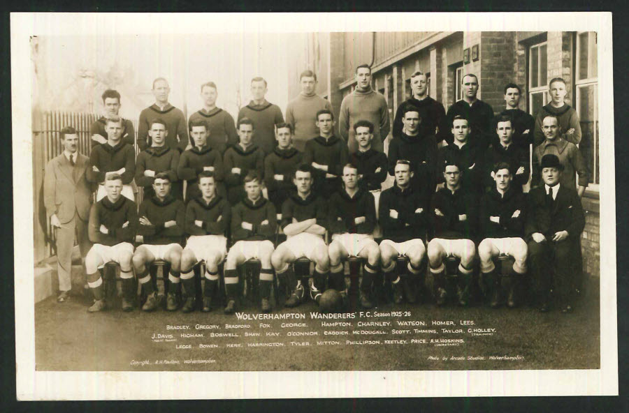 Real Photo Postcard Wolverhampton Wanderers Football Club 1925-26