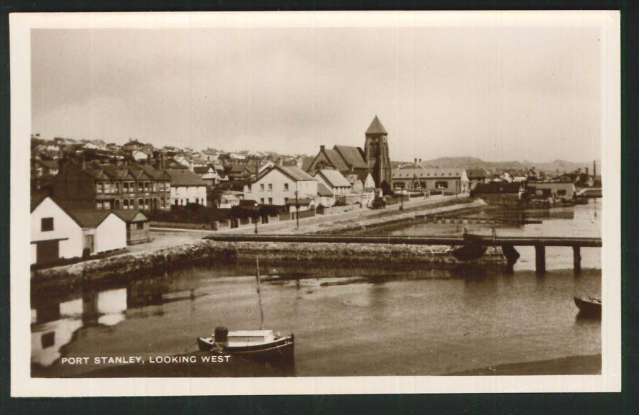 Postcard Port Stanley, Looking West Falkland Islands