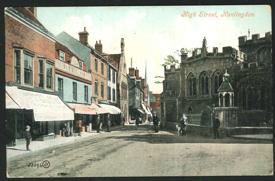 Postcard Huntingdon - High Street 1906