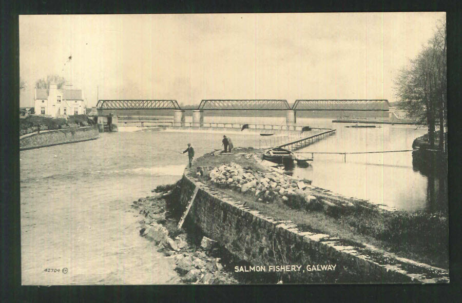 Postcard Ireland - Salmon Fishery,Galway - Click Image to Close