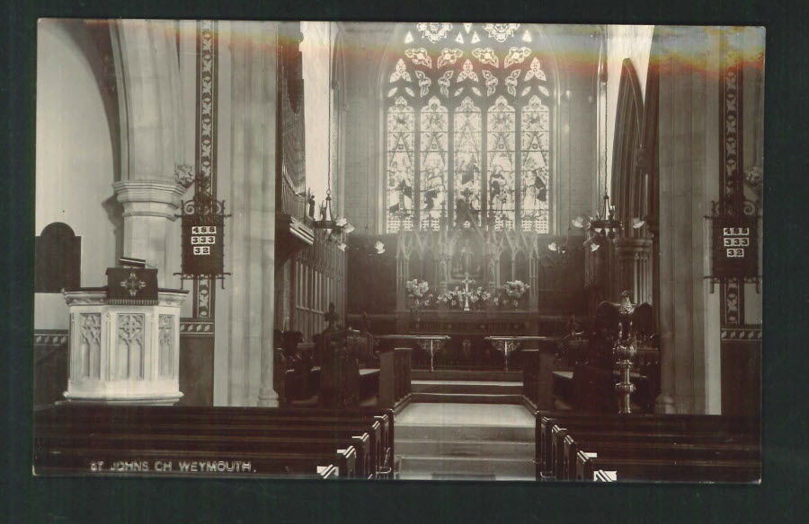 Postcard Dorset - St John's Church Weymouth - Click Image to Close