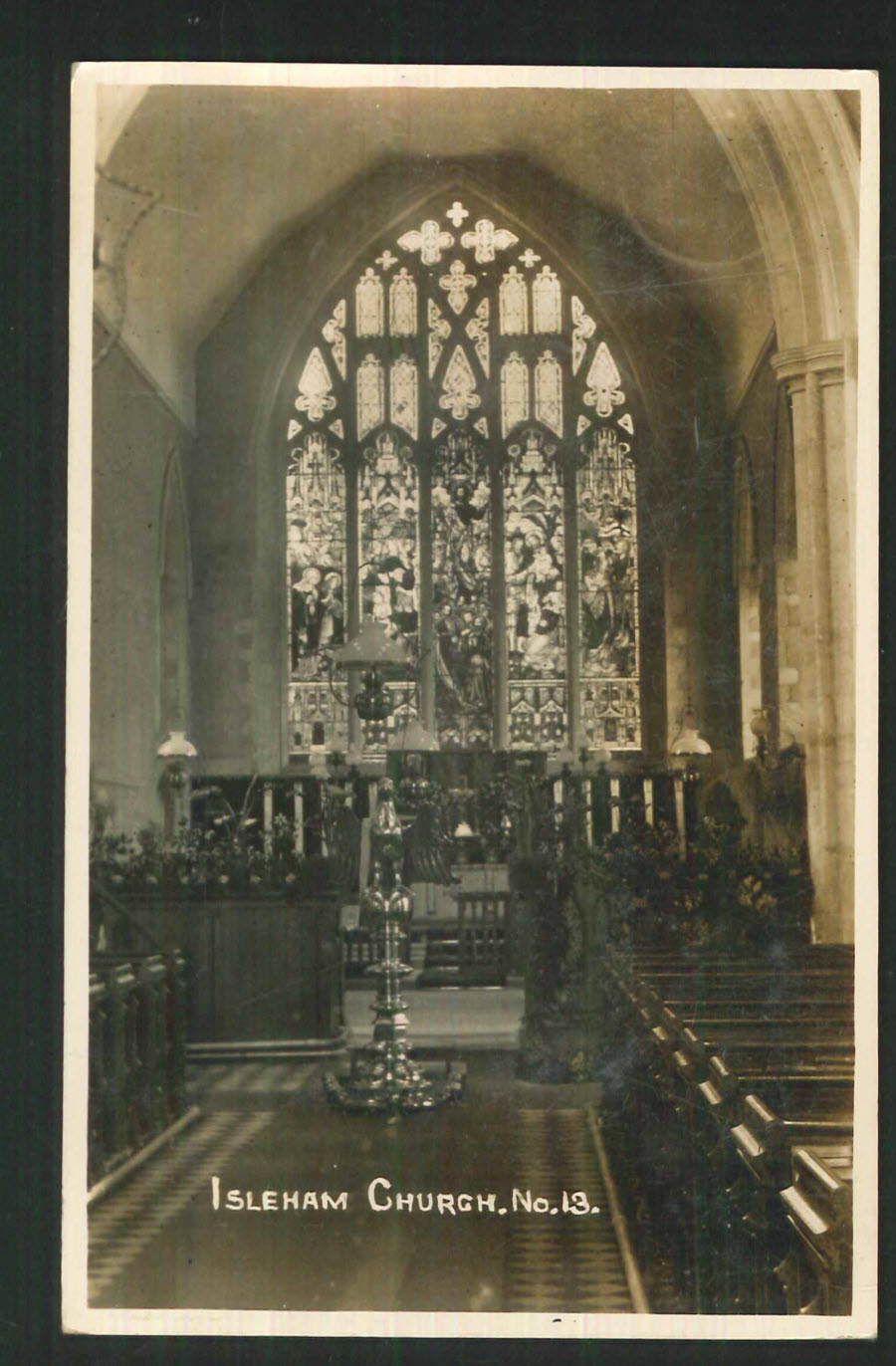 Postcard Cambs. Isleham Church 1916