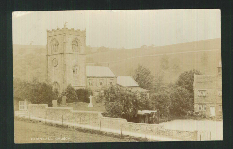 Postcard Yorkshire Burnsall Church - Click Image to Close