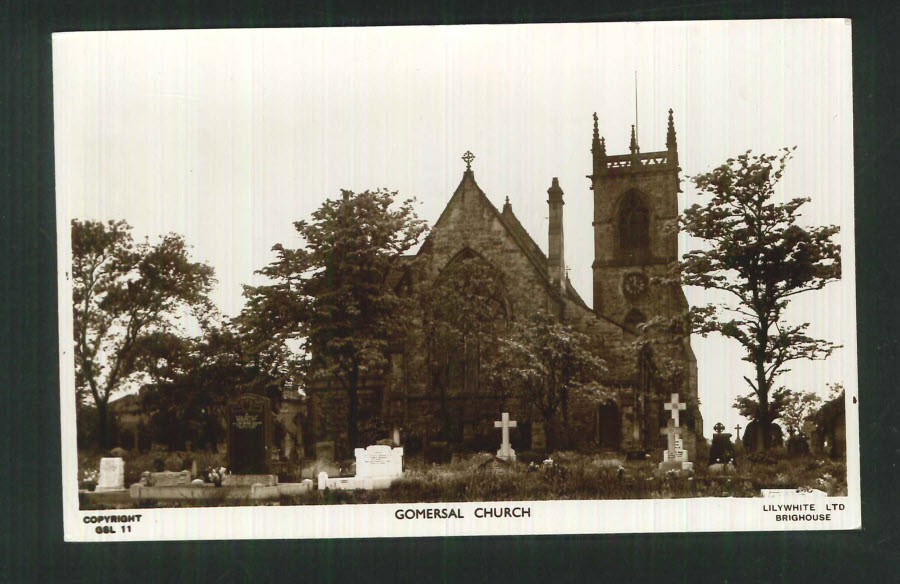 Postcard Yorkshire Gomersal Church