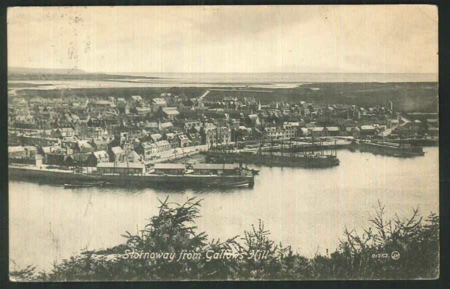 Postcard Scotland - Stornoway from Gallows Hill 1912 - Click Image to Close