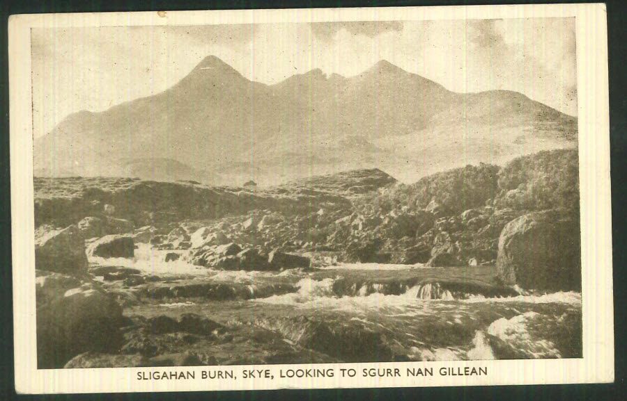 Postcard Scotland - Slighan Burn looking to Sgurr Nan Gillean, Isle of Skye