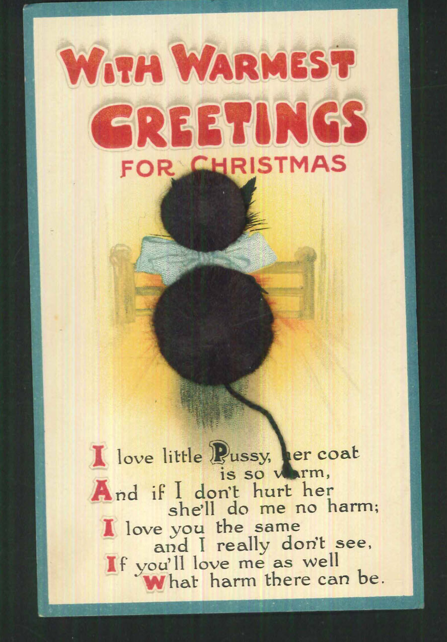 Postcard ''With Warmest Greetings for Christmas' 1919