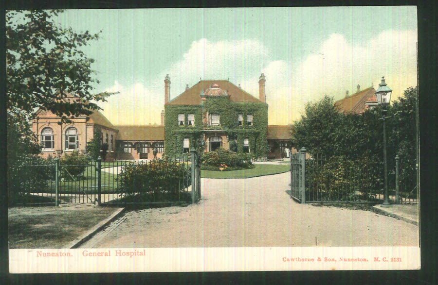 Postcard - Warwickshire - General Hospital, Nuneaton