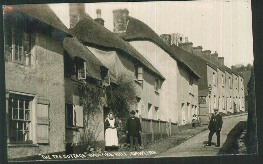 Postcard Devon The Tea Cottage Badlake Hill,Dawlish 1922
