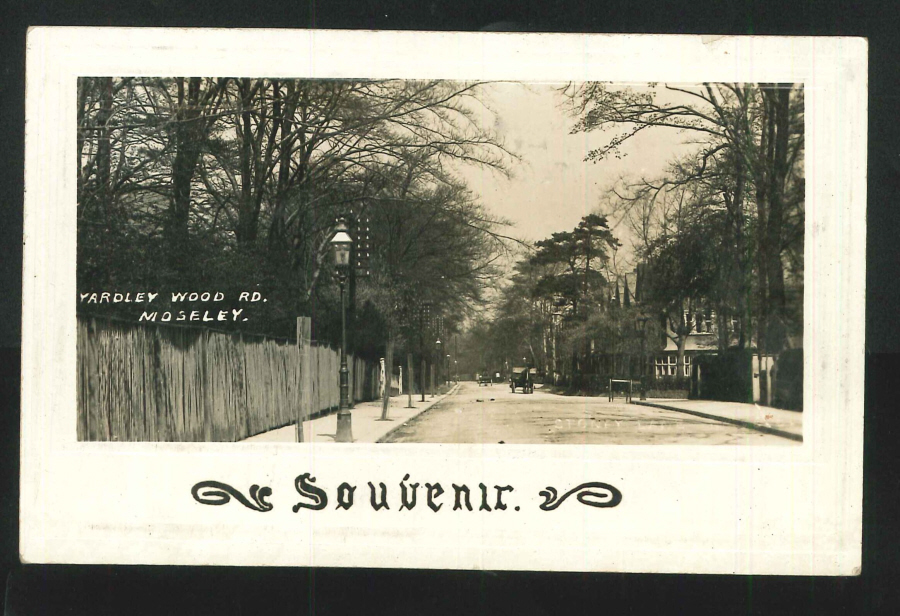 Postcard - Yardley Wood Road, Moseley,Birmingham - Real Photo 1910