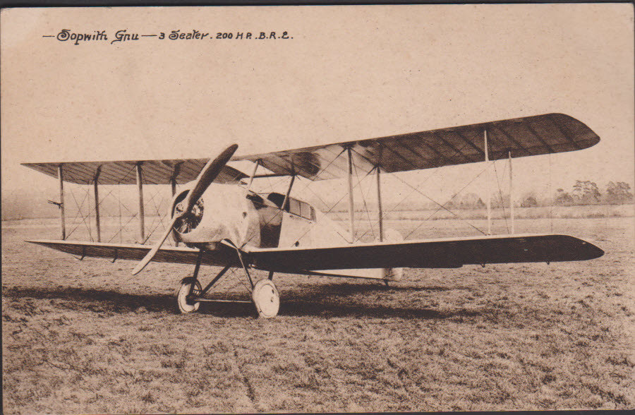 Postcard Sopwith Gnu 3 Seater 200 HP BR2 - Click Image to Close