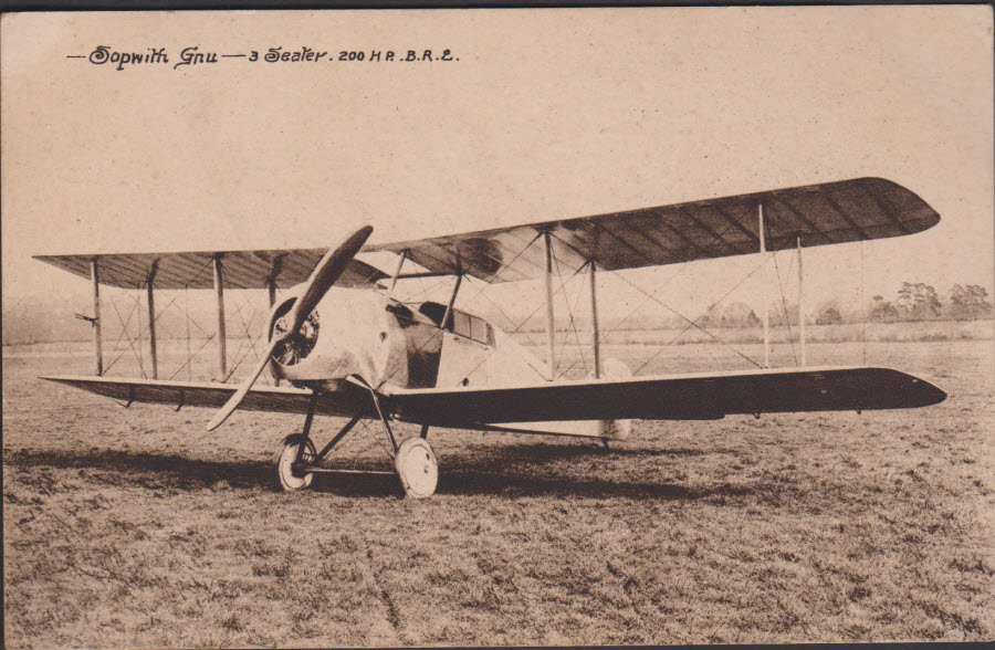 Postcard Sopwith Gnu 3 Seater 200 HP BR2