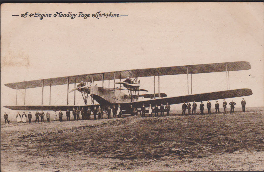 Postcard 4 Engine Handley Page Aeroplane