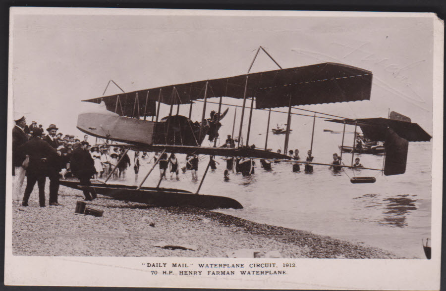 Postcard Waterplane Circuit 1912 70 HP Henry Farman Waterplane