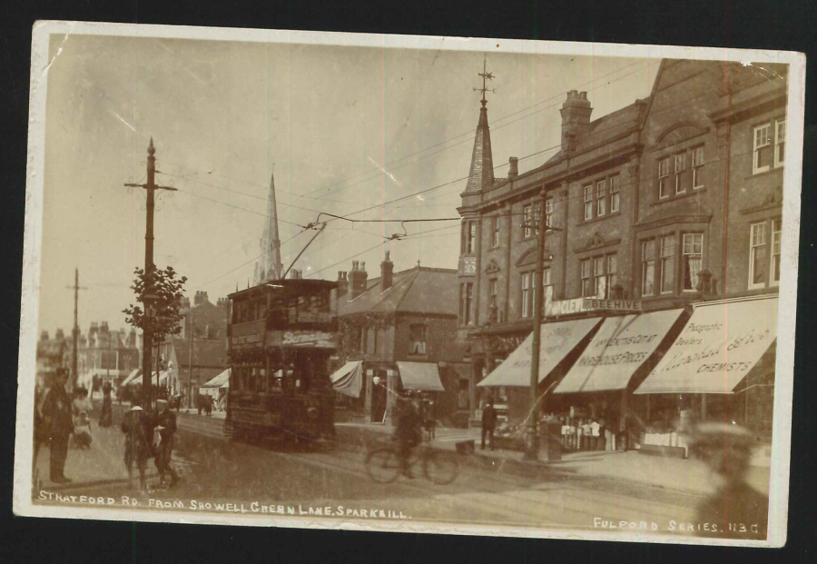 Postcard - Stratford Rd from Showell Green, Sparkhill, Birmingham - Real Photo