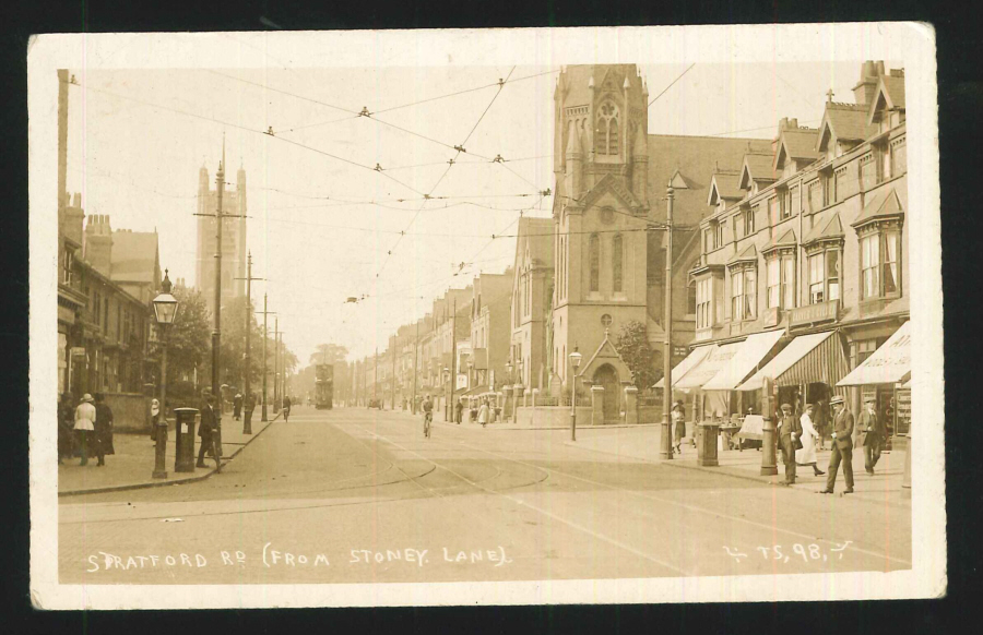 Postcard - Stratford Rd / Stoney Lane, Birmingham - 1922 - Real Photo - Click Image to Close