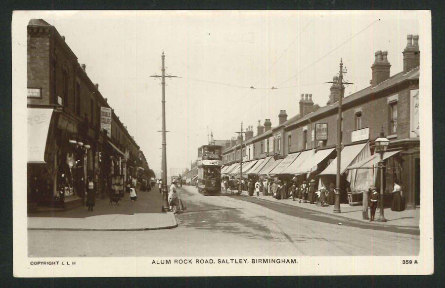 Postcard - Alum Rock Rd Saltley l, Birmingham - 1919 - Real Photo No.