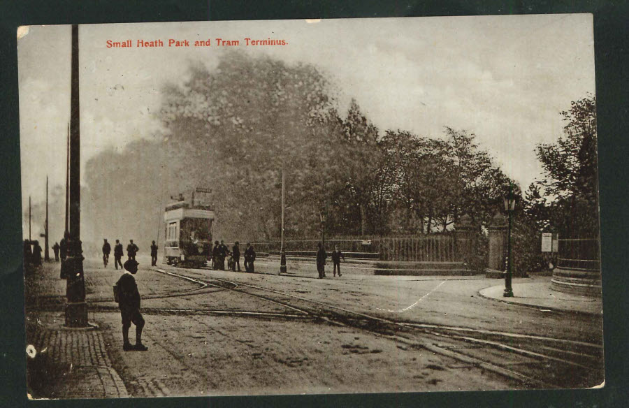 Postcard - Birmingham - Small Heath Park - Real Photo - Tram Terminus 1913