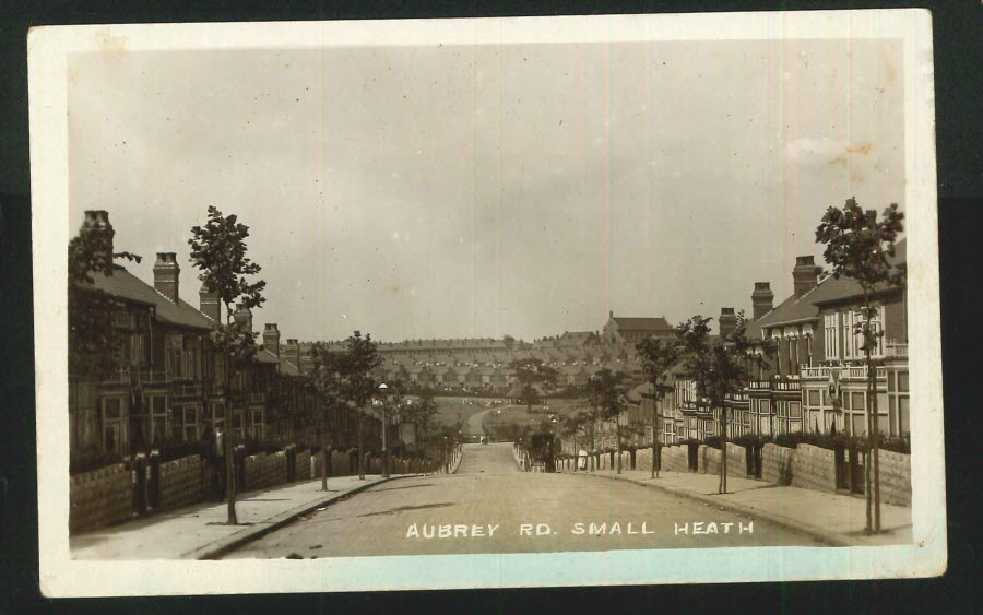 Postcard Birmingham R P Aubrey Road Small Heath