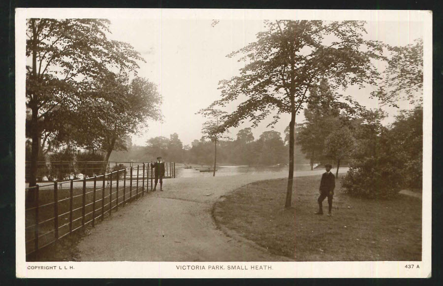 Postcard Birmingham R P Victoria Park Small Heath 1917