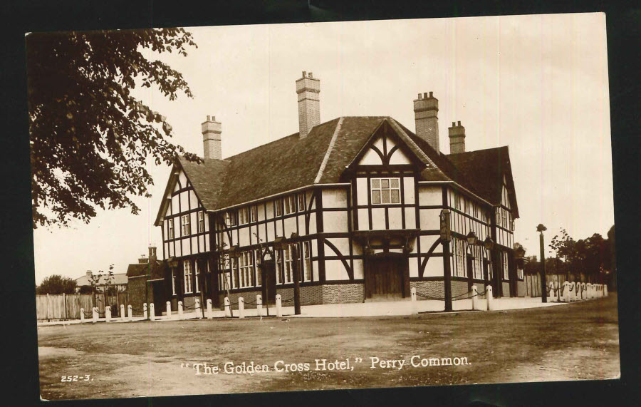 Postcard Birmingham R P Golden Cross Hotel Perry Common - Click Image to Close