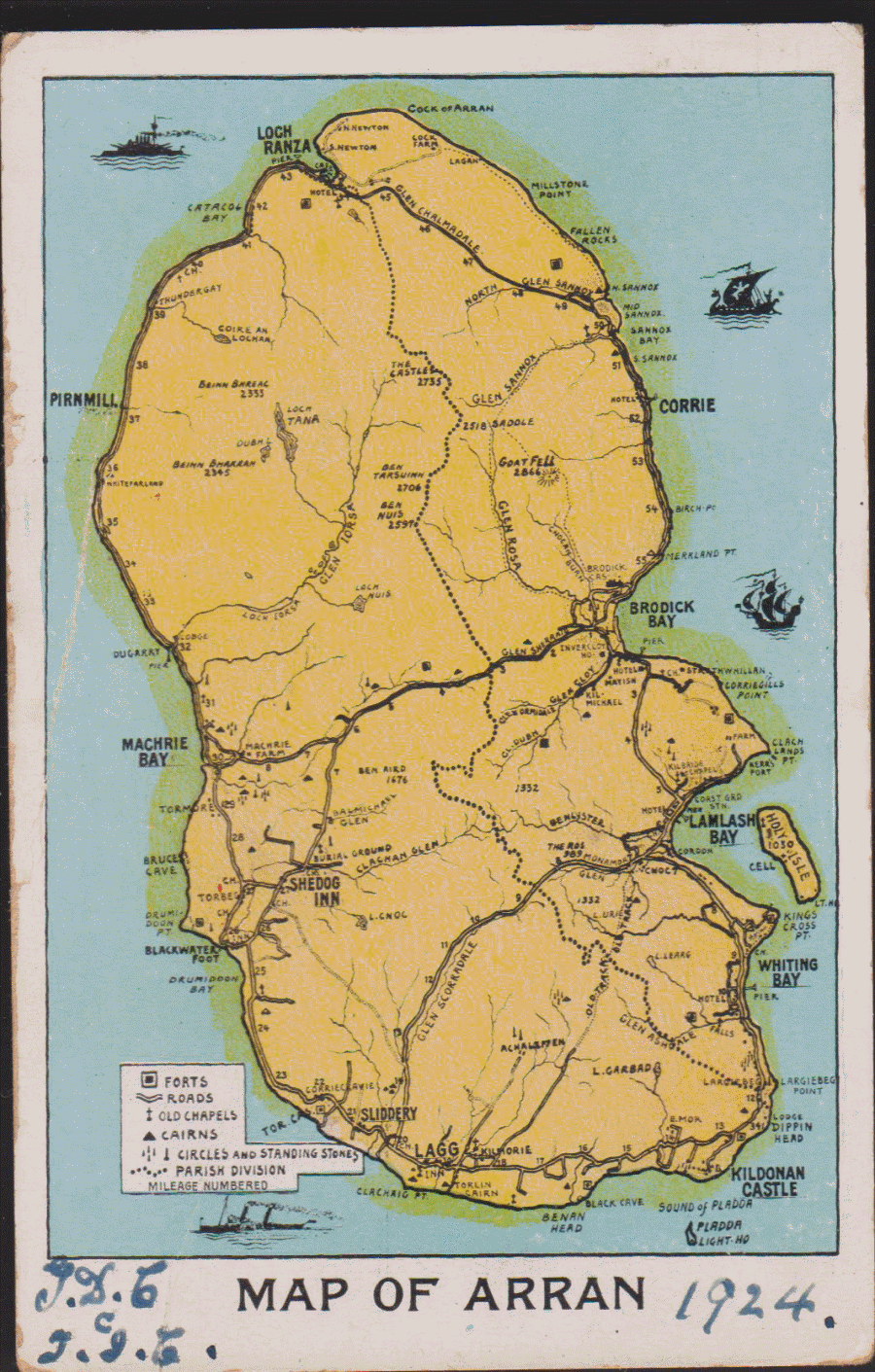Postcard- Maps - Arran unused - Click Image to Close