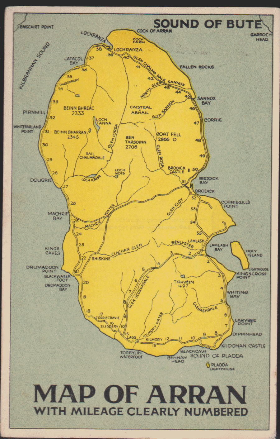 Postcard- Maps - Arran unused by Holmes - Click Image to Close