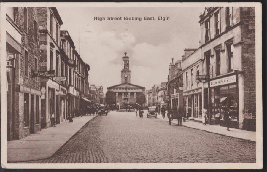 Postcard - Scotland- High Street looking East, Elgin