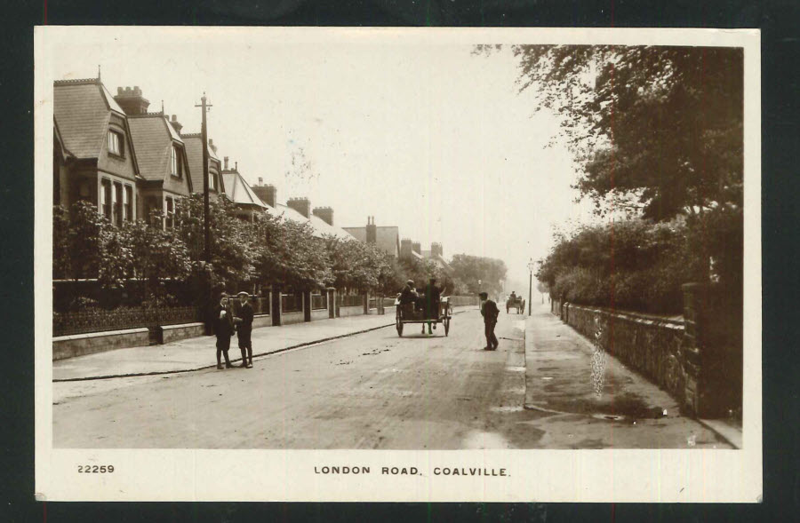 Postcard R P Coalville Leicestershire London Road 1917