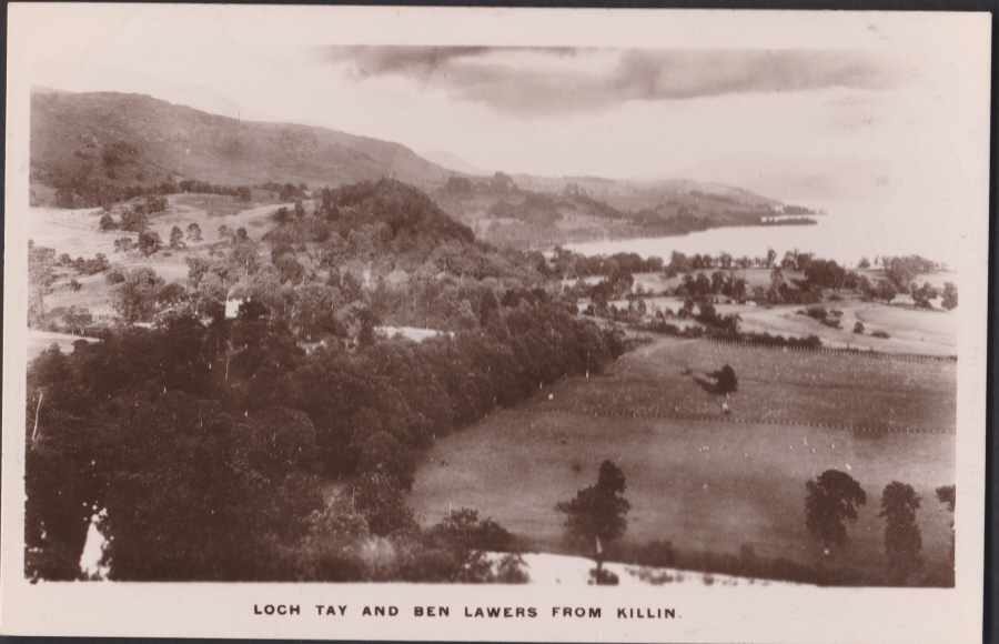 Postcard - Scotland- Loch Tay and Ben Lawers from Killin Real Photo