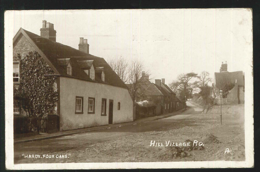 Postcard - Real Photo - Hill Village Road, Four Oaks 1913 - Click Image to Close