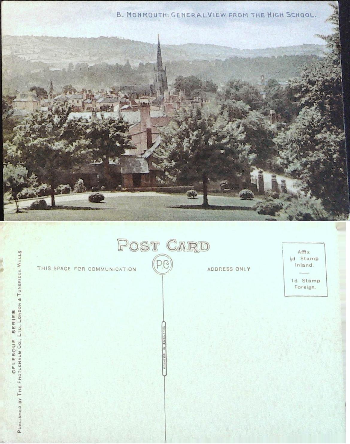Postcard - Monmouth, General View from the High School